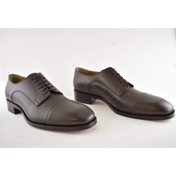 Christian Louboutin Cortomale Flat Brown Leather Dress Oxford Derby Loafer 46 13 main image 5